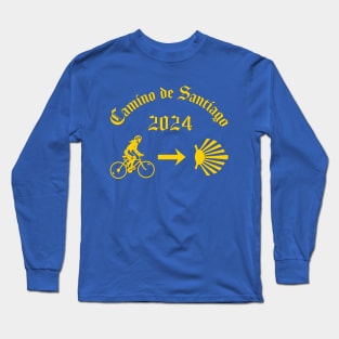 Camino de Santiago de Compostela Female Cyclist 2024 Long Sleeve T-Shirt